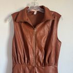 Hutch Anthropologie  Faux-Leather Utility Jumpsuit Size: S Photo 3