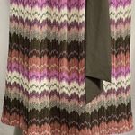 Chris McLaughlin Knit Dress Chevron Print Green Purple Brown 3/4 Sleeves Sz 14 Photo 5