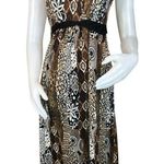 Elementz Maxi Dress Sz M Sleeveless Multi color animal print Brown Beach summer Photo 0