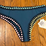 kiini NWT  Flor bikini boyshort swim bottoms size L teal multi colorway Photo 0