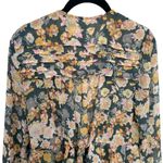 Free People  Floral Sheer Ruffle Long Sleeve Tie Front Cardigan Size XS Photo 5
