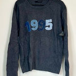 Calvin Klein Jeans NWT Gray Sweater Urban Renewal Blue 1995 Patch Design S/M Photo 0