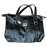 Coach 1941 Croc Embossed Patent Leather Tote Large Dark Brown Shoulder Bag Photo 0