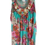 Cache Small Top Green Red Beaded Stones Banded Cami Tank Sleeveless Chiffon 557 Photo 0