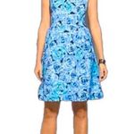 Carmen Marc Valvo Luxe by  blue roses fit and flare dress  with pockets size 16P Photo 0