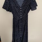 SheIn Navy And White Polka Dot Dress Photo 0