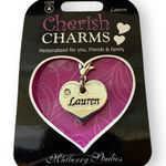 Cherish Charms LAUREN Name Bracelet Charm NEW NWT Silvertone Silver Tone Photo 0