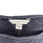 American Eagle  Womens Small Gray Floral Embroidered Bell Sleeve Pullover Sweater Photo 2