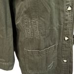 Topshop Lightweight Distressed Utility Shirt Jacket Army Green Size 4 Photo 4