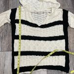 Love Tree Happens Striped Crochet Hooded Sweater Black Cream Size medium Photo 13