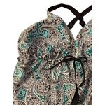 Beach Diva Womens Paisley Print Tankini Top Black Aqua Adjustable Straps Sz 22W Photo 1