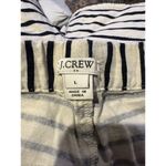 J.Crew Shorts Womens Sz Large White Blue Striped Linen Blend Flat Front Pull On Photo 3