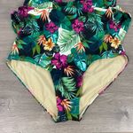 Swimsuits For All Green&Purple Tropical Halter Tie One Piece Swimsuit Sz.16 Green Photo 6