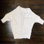 EXPRESS  Cream Wool Blend Loose Knit 3/4 Sleeve Open Front Cardigan Sweater Photo 4