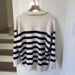 Free People  Coastal Stripe Pullover in Champagne Navy Blue Combo Photo 4