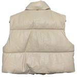 Rebecca Minkoff  Women’s Size S Natural Cream Vegan Leather Cropped Puffer Vest Photo 4