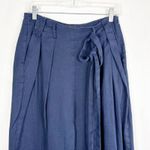 J.Crew  Size‎ 2 Pants Cotton navy Blue Wide Leg Palazzo Belted Side Zip Crop 685 Photo 2