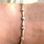 10k Gold Bezel Set Half Carat Diamond Bracelet Photo 2