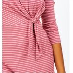 Francesca's Size Medium Tie Front Pink and White Dress. Photo 2
