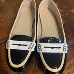 Elie Tahari Patent Leather Loafers Black White size 5 Photo 2