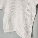 Liz Claiborne  100% Cotton Crochet Open Knit Short Sleeve Sweater White Nautical Photo 6