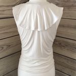 Self Esteem White Ruffle Lace Up Sleeveless Top  Photo 1