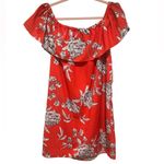 Yumi Kim RED CARNATION MARQUEE RUFFLE OFF SHOULDER TUNIC DRESS L Photo 2