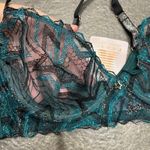 Savage X Fenty Shining Star Embroidered Unlined Demi Bra Wildflower Blue 36C Size undefined Photo 4