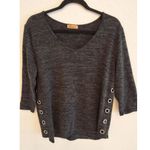 Lavish Size XL Womens 3/4 Sleeve Silver Rings down the sides Top Photo 0