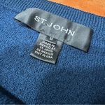 St. John  Wool Boucle Textured Sweater Navy Blue medium Photo 2