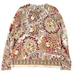 Croft & Barrow  Womens Large Paisley Print Round Neck Long Sleeve Cardigan Photo 4