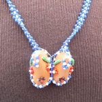 Seed Bead Shoes Necklace Blue Photo 1