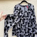 NEW IC Collection by Connie K Knit Dress M Attached Scarf Leopard Gray Size M Photo 2