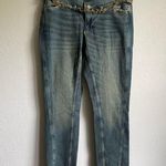 BDG Urban Outfitters Mid Wash Low Rise Fringe Skinny Jeans Womens 27 Y2K Photo 0