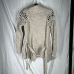 Loft  Women's Wool Blend Long Tie Cardigan Crotchet Detail Size X-small Cream Photo 7