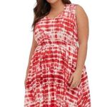 Torrid Plus Size 3X Dress Smocked Mini Skater Dress Twill Rust Tie Dye 1481 Photo 0
