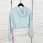 PINK - Victoria's Secret Pink‎ Victorias Secret Everyday Fleece Logo Cropped Hoodie Sweatshirt Blue Small Photo 6