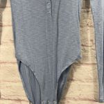 Aerie Ribbed Long Sleeve Bodysuit in Light Blue Size XS Photo 4
