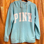 PINK - Victoria's Secret  light blue pullover hoodie sweater, white logo, XS Photo 0