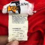 Vintage Red ruffled women’s blouse size 44 secretary top button down Photo 3