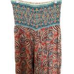 Belle France Paisley Palazzo Cropped Pants Size M Wide Leg Boho Made in Italy Red Size M Photo 2
