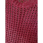 Rue 21  Open Knit Fishnet Sweater Top Metallic Pink L Lightweight Sheer 90s Y2K Photo 4