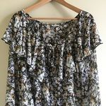 Free People ‎ bodysuit floral lace trim Ruched cuff Photo 4