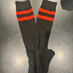 NWT Black High Socks Womens one Size Fits Most Black and Red Photo 0