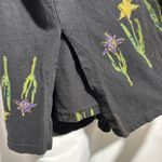 VTG 90s Black Cotton Moody Floral Maxi Shirt Dress 3/4 Long Sleeve Sz 3X Boho Photo 3