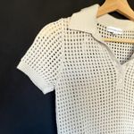 Calvin Klein Jeans sheer knit short sleeved collared vest women's size S preppy Photo 1