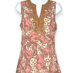 Cynthia Rowley | Medium | Sleeveless V-Notch Embroidered Paisley Print Tunic Top Photo 0