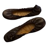 See By Chloe  Jane Scallop Calfskin Leather Ballet Flats Shoes Aubergine 37/7 Photo 2