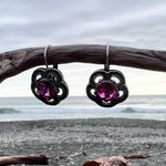 Handcrafted Earrings with sparkly Austrian crystal Pink Photo 3
