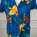 Vintage 70s 80s That’s It Tropical Floral Hawiian Shirt XS S Blue Photo 0